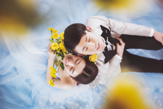 Bonheurドレスで2着撮影