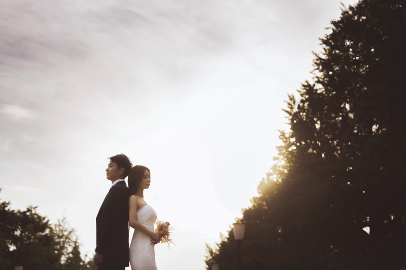 背中合わせで♡