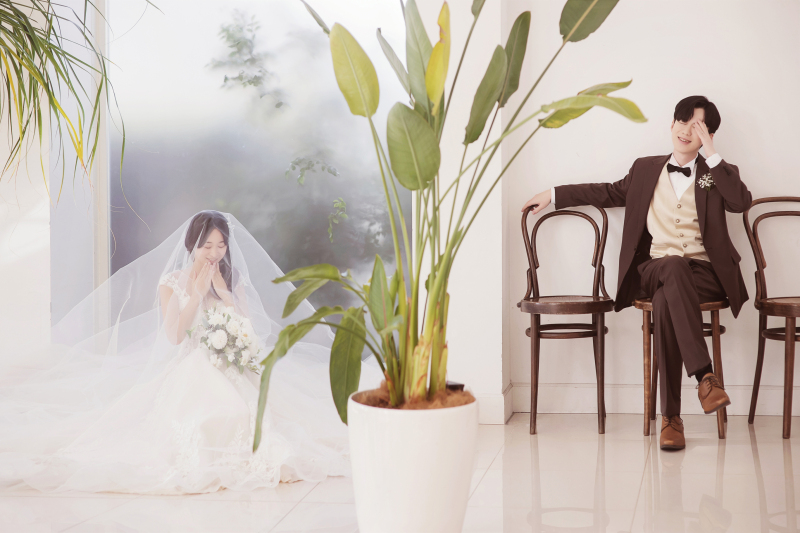 ベールを被って♡