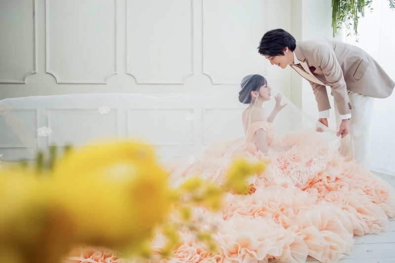 ベールを被って♪