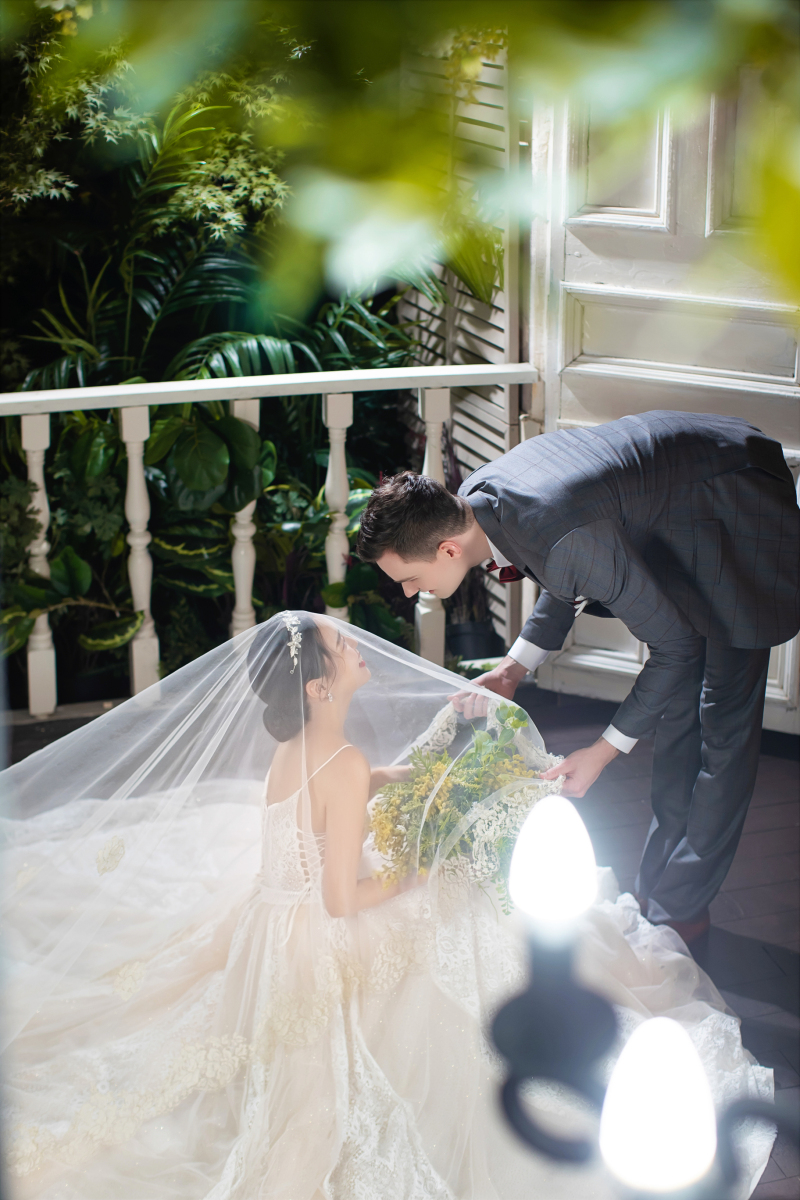 ベールを被って♪