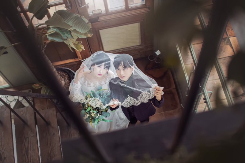 ベールをかぶって