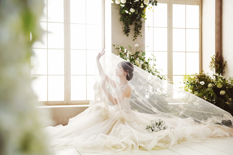 ベールを被って♪