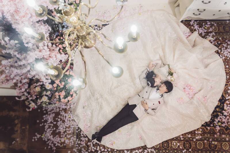 トレーンの長いドレスで叶う迫力ある一枚♪