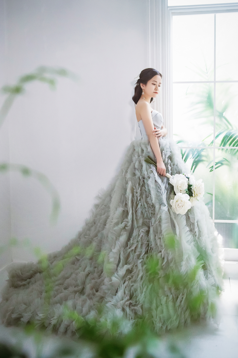ふわふわのグレードレスでファーストスタジオ撮影