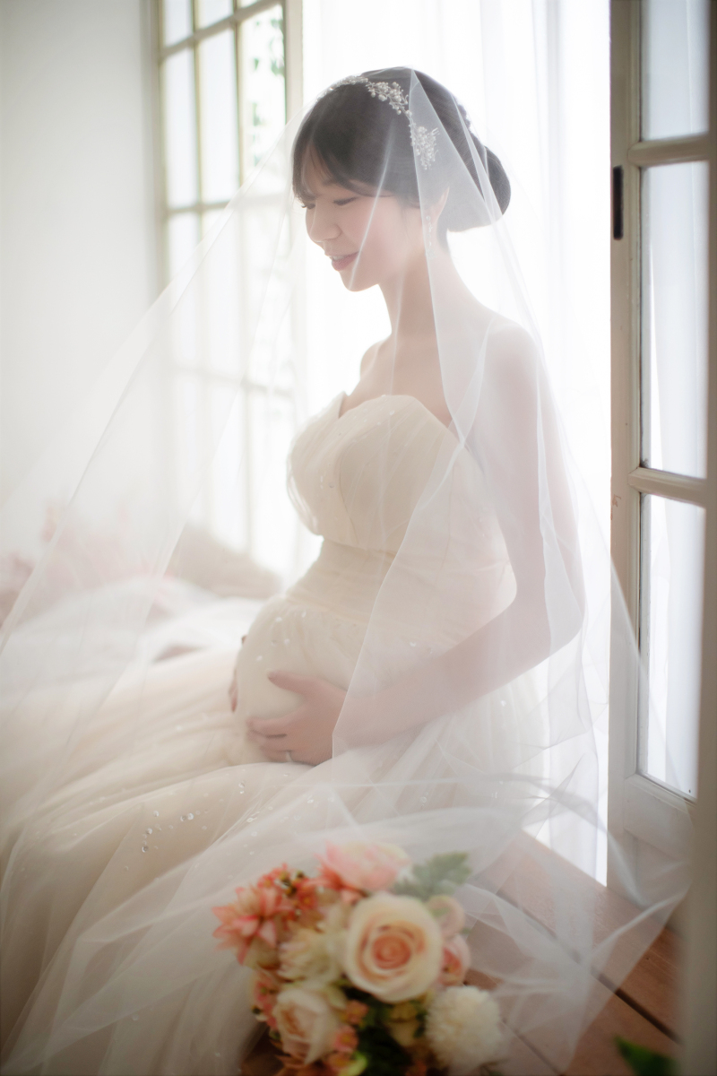 ベールを被って♪