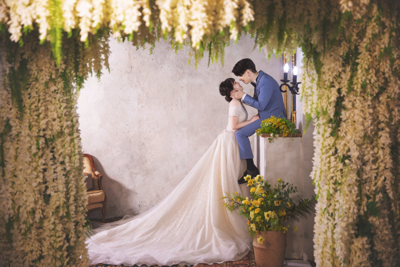 お花に囲まれて・・・