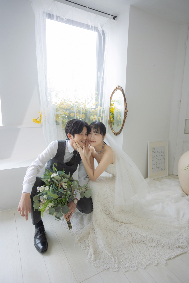 お顔を近づけて可愛い雰囲気で