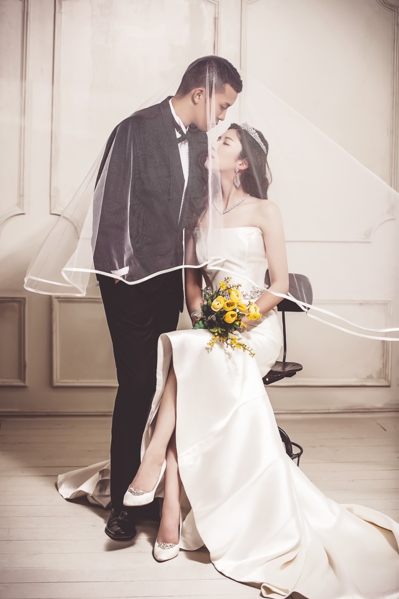 2人でベールを被って♫