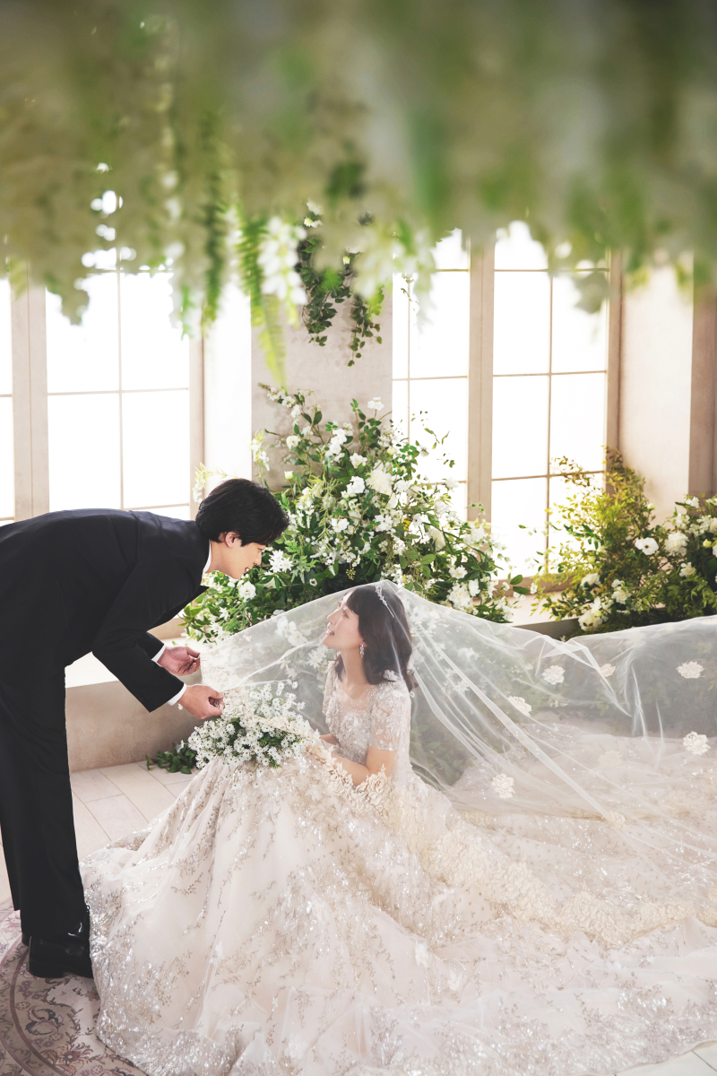 ベールを被って♪