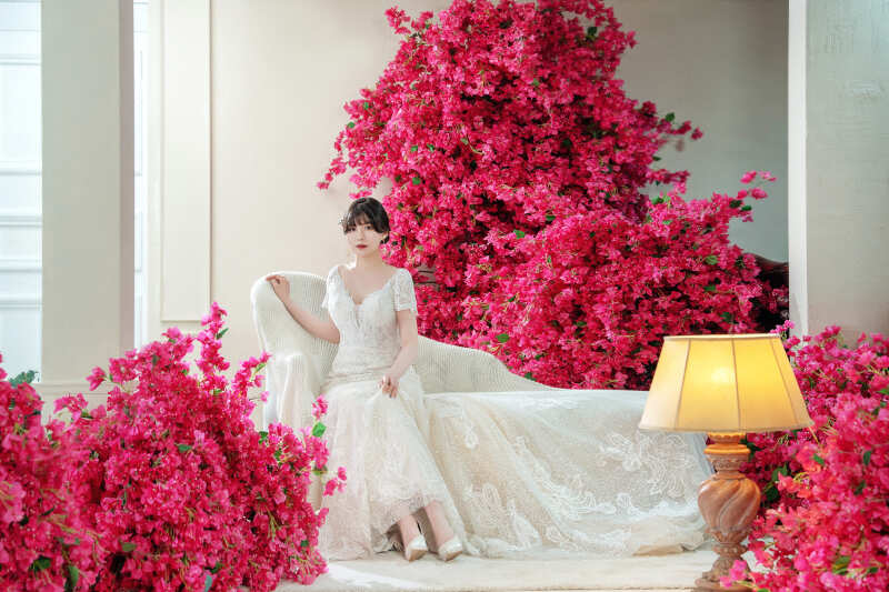 お花に囲まれて♡