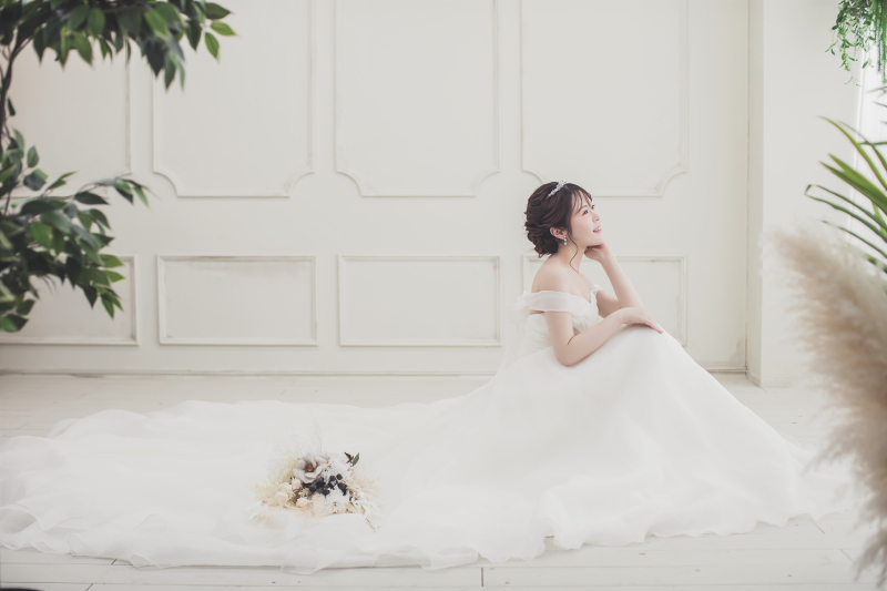 ドレスを広げて・・・