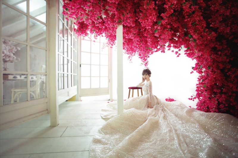 ピンクのお花で♡