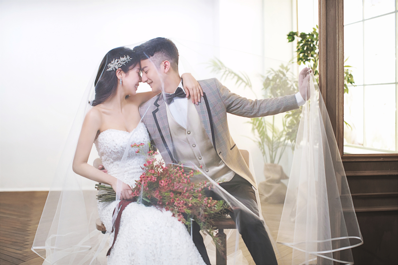 ベールを被って・・・