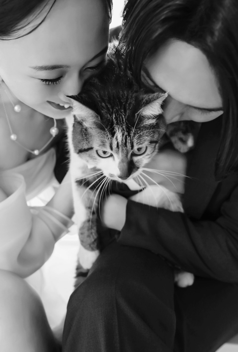 猫ちゃんとスリーショット♡