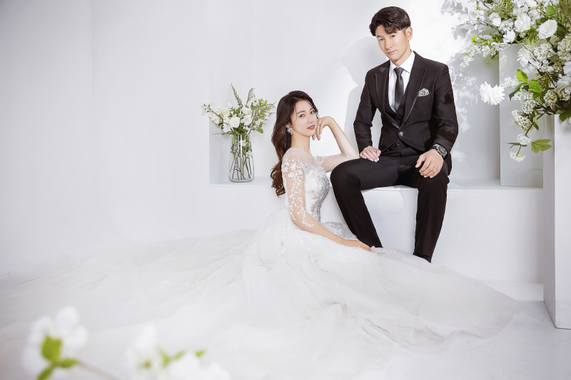 ドレスを広げて