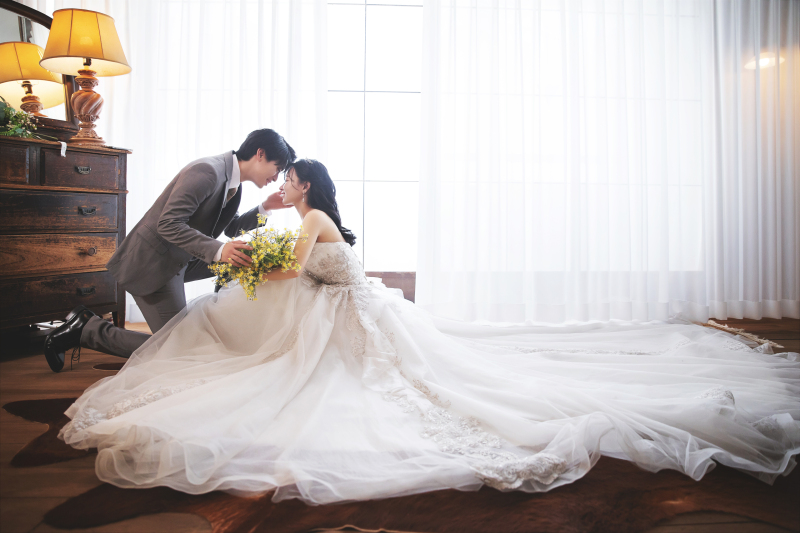 ドレスを広げて♪