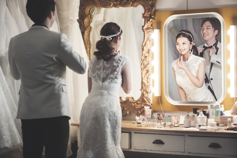 鏡前での撮影♪