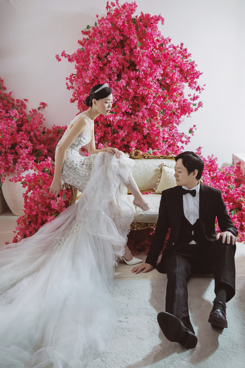 ピンクのお花を背景に