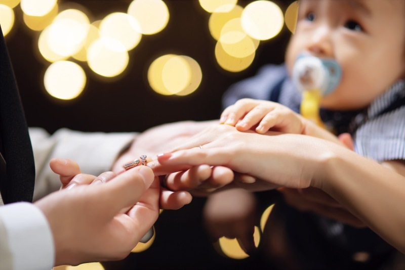 3人で指輪のクローズアップ♡