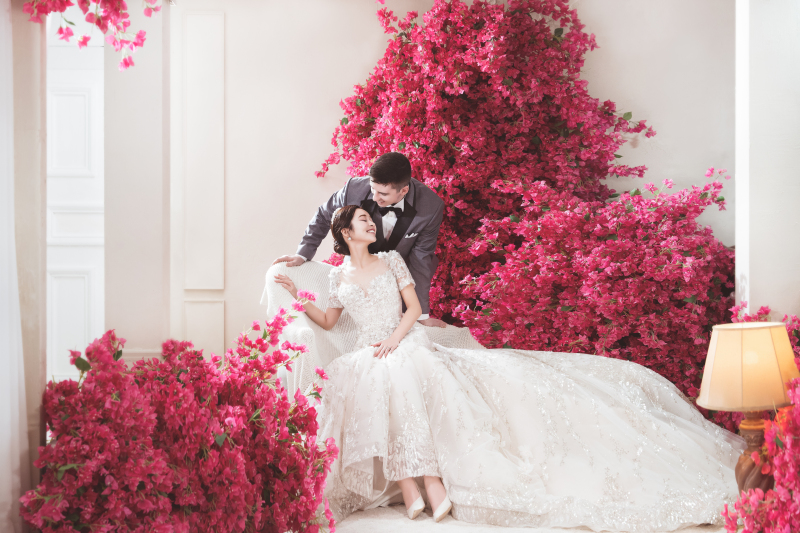 ピンクのお花に囲まれて♬