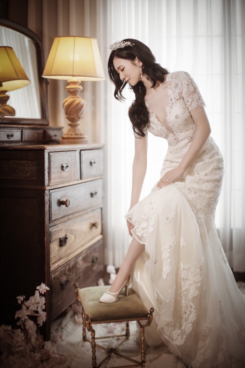 マーメイドドレスを生かしたショット