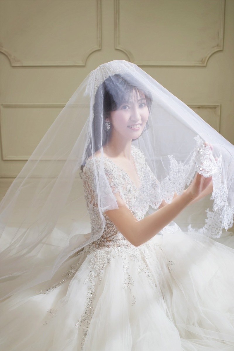 ベールを被って♪
