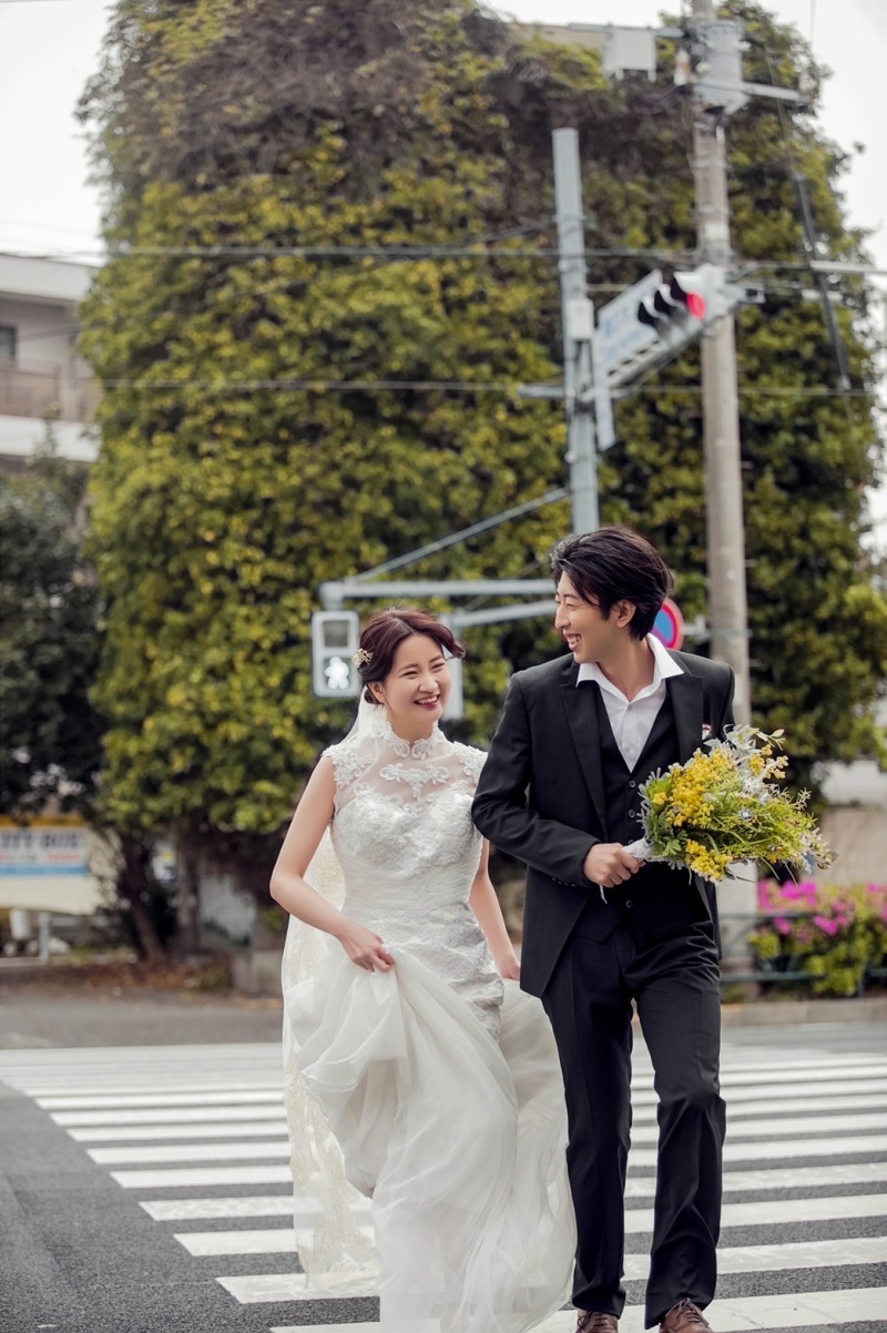 横断歩道を歩いて♡
