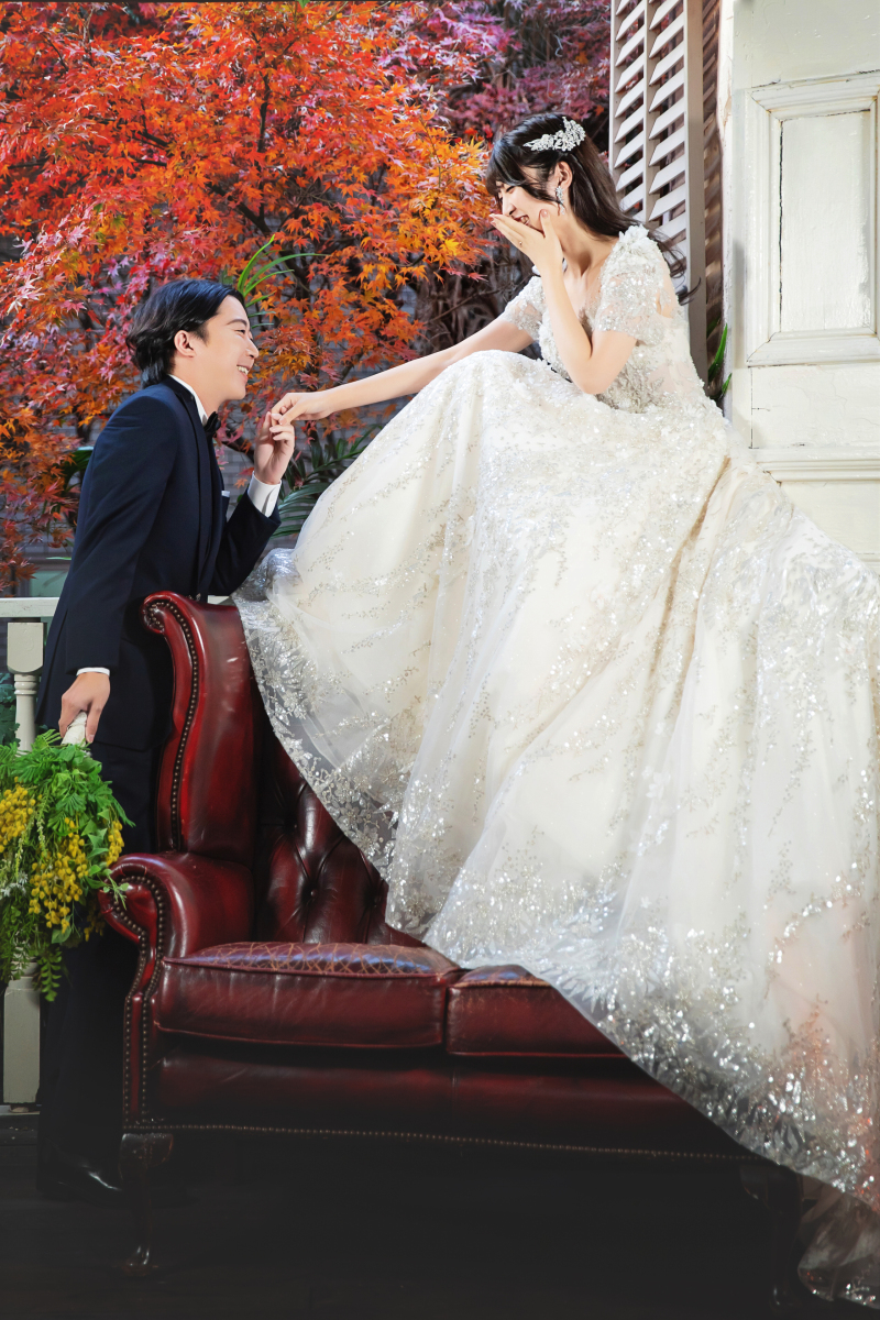 紅葉をバックに♪