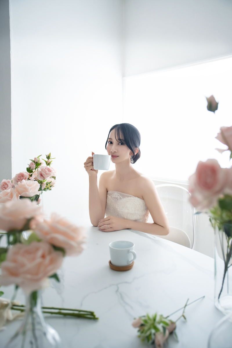 お花の机で♪