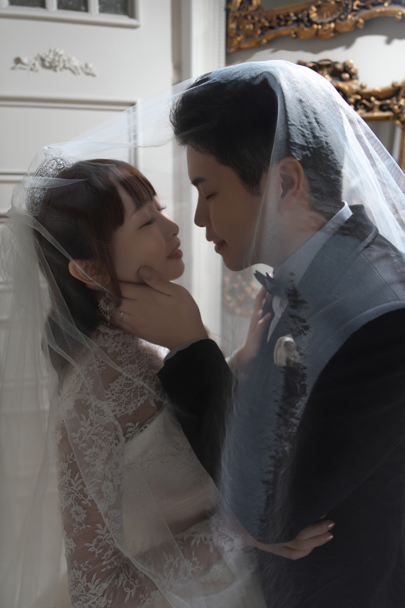2人でベールを被って♪
