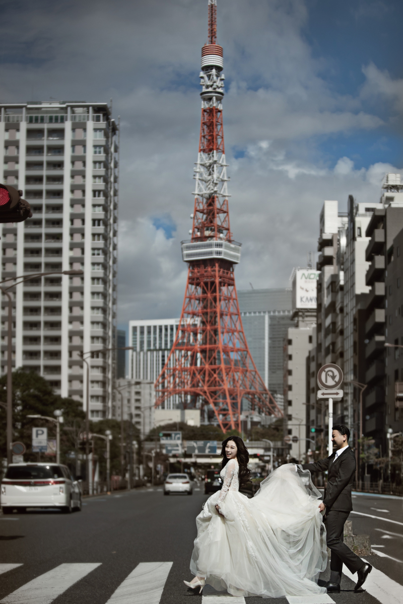 東京タワーを背景に♬