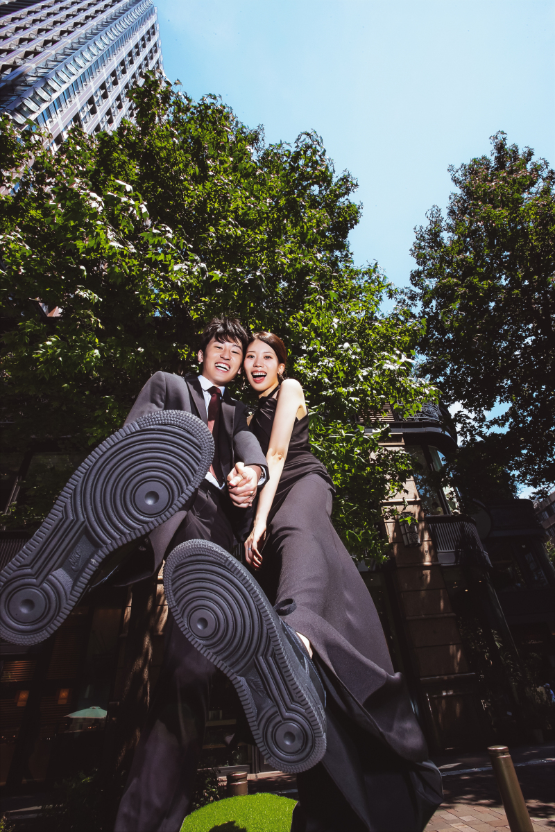 お揃いのスニーカー