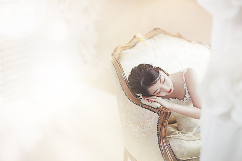 寝ている新婦様を♡