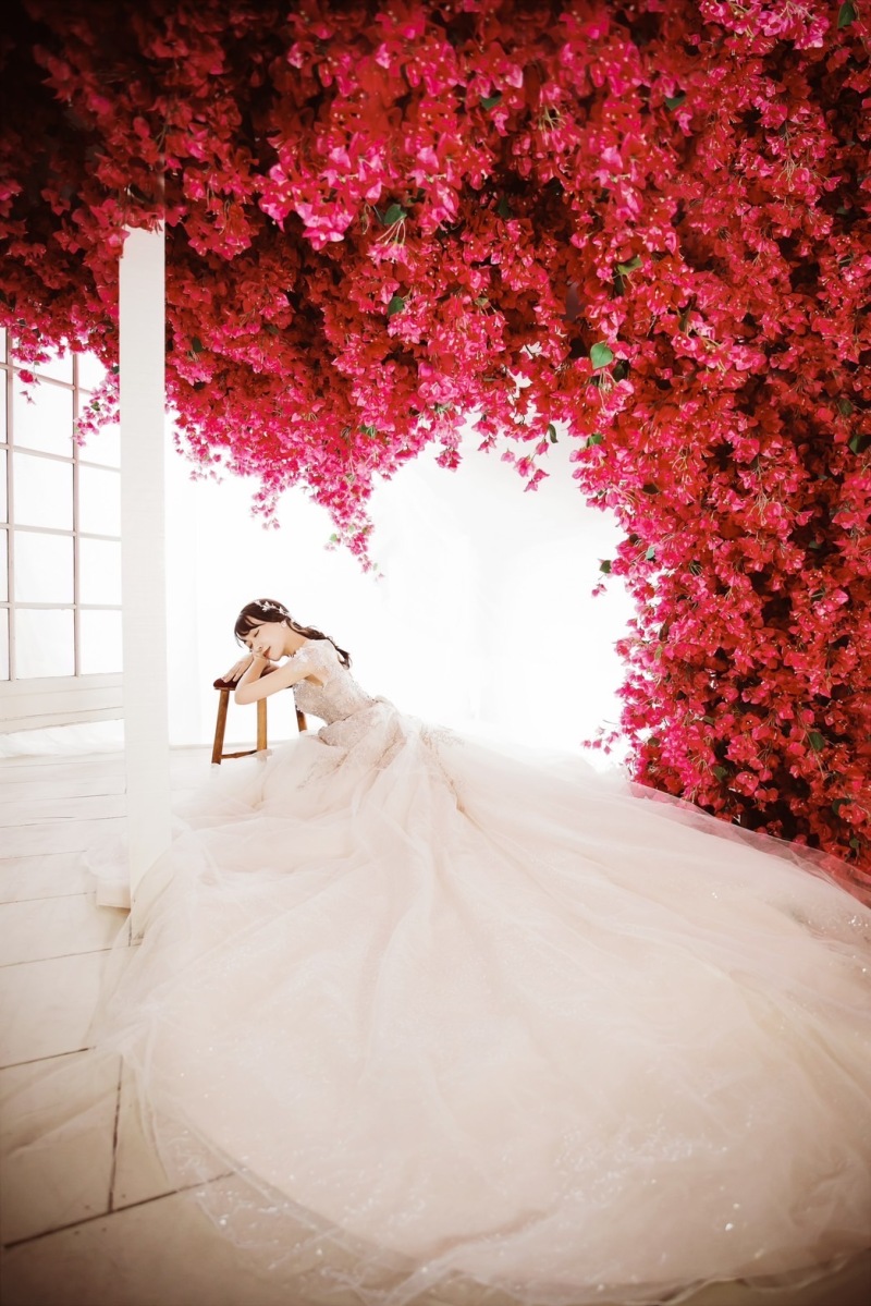 ピンクのお花と♡