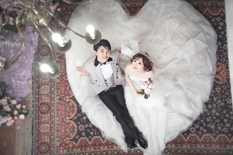 ドレスをハートに