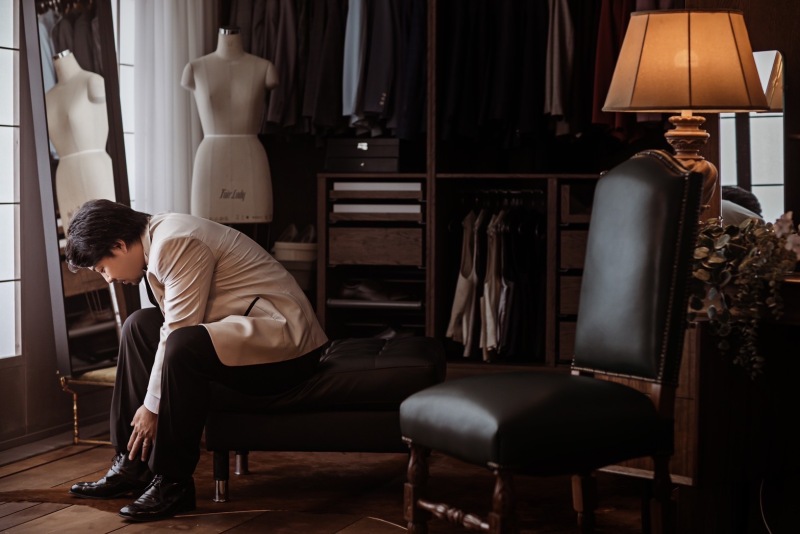 靴紐を結んで♫