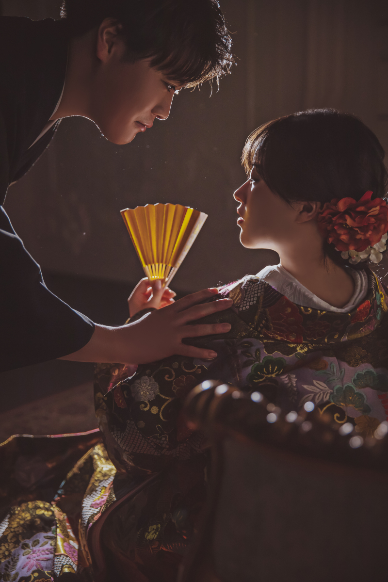 スタジオで和装撮影