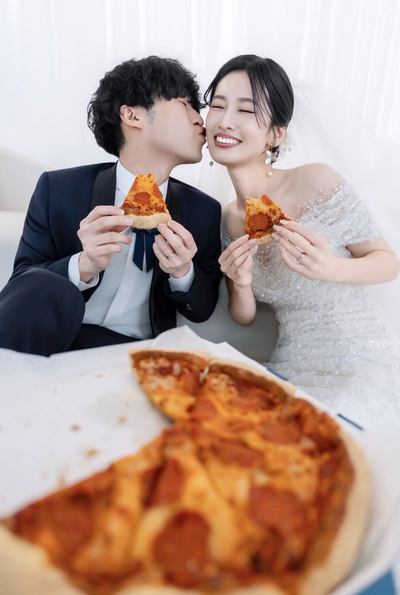 ピザと一緒に自然体で