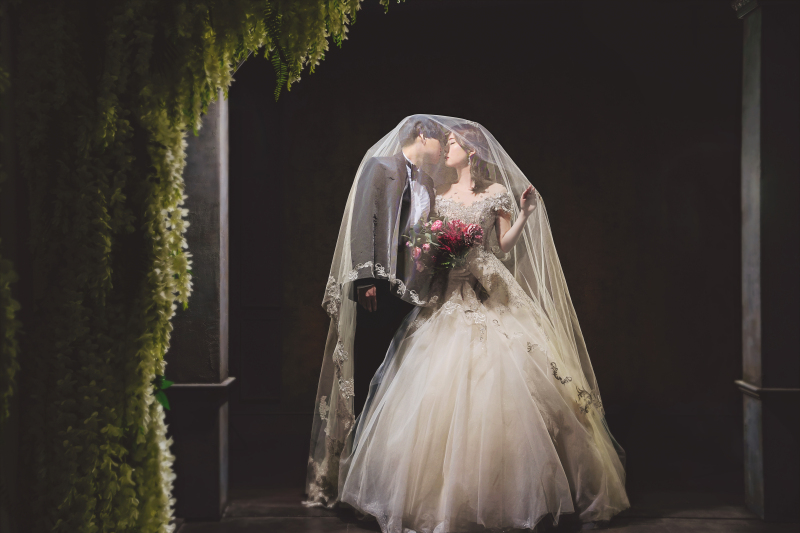 ベールを被って♪