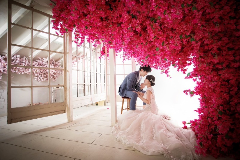 ピンクのお花と一緒に♡