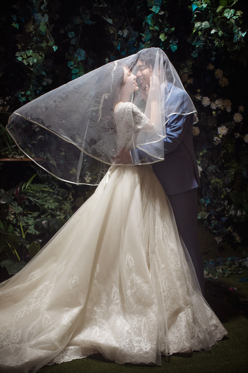 二人でベールをかぶって♫