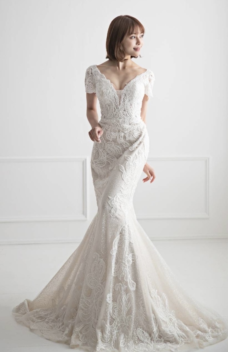 ラインが綺麗なマーメイドドレス