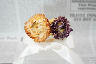 ドライフラワー髪飾り