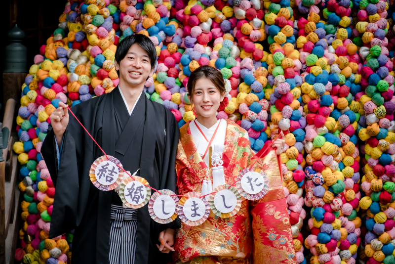 ガーランドを持って可愛く♪