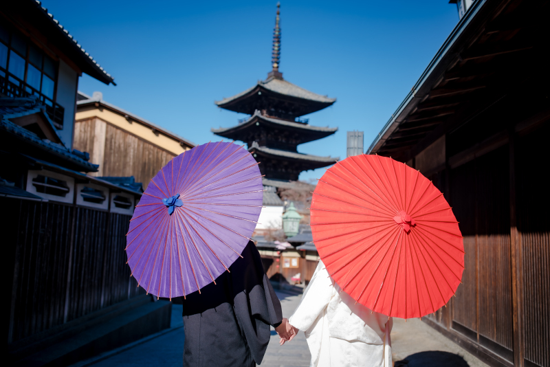 番傘の後ろ姿！