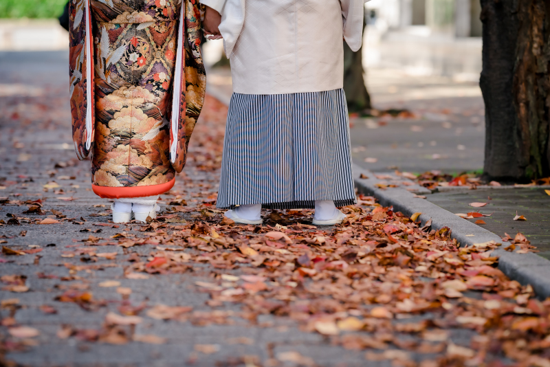 落ち葉&times;足元ショット