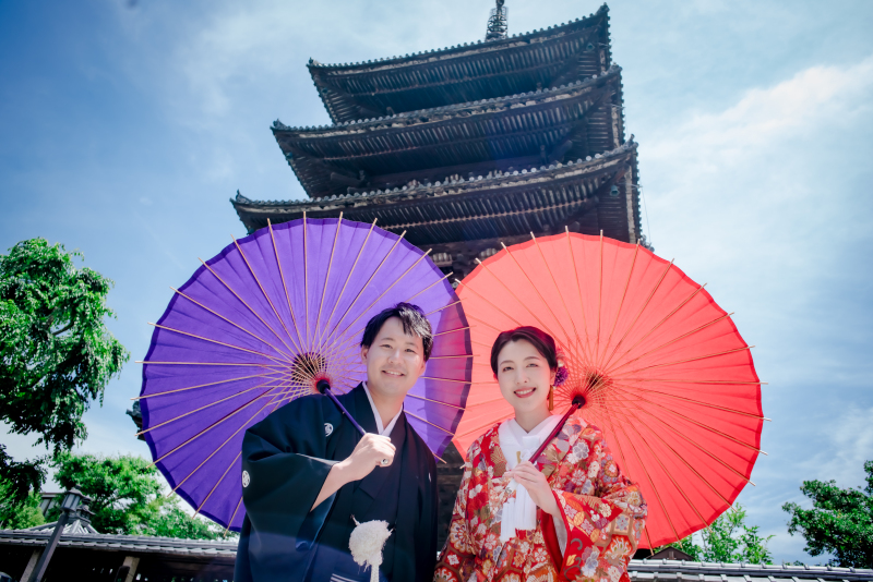 八坂の塔の真下で&hellip;