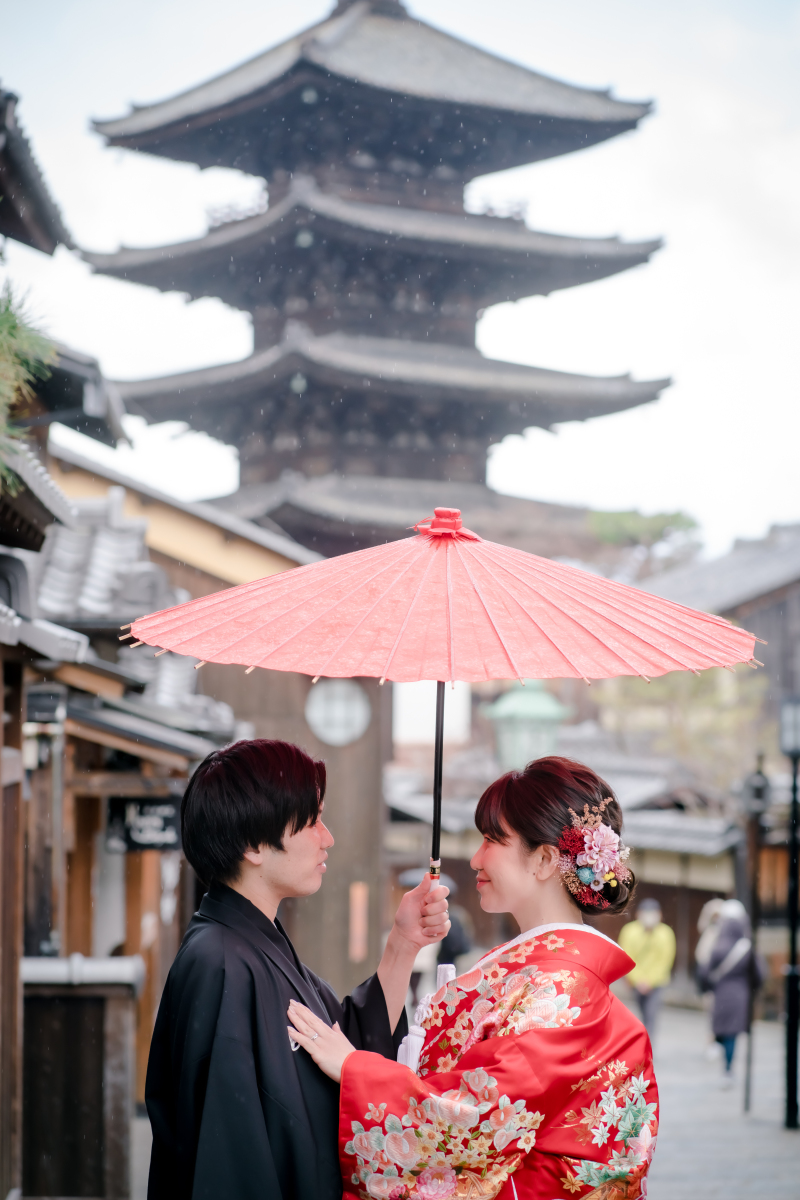 番傘の中で...♡