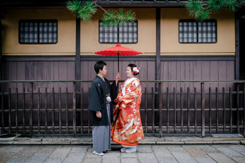 相合傘の全身ショット♪